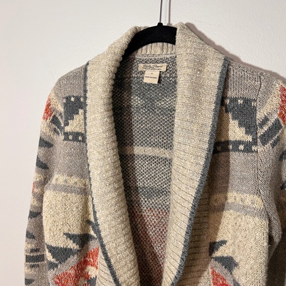 Lucky Brand Womens Aztec Southwest Heavyweight Sweater Neutral Long Staple Small - Picture 4 of 12